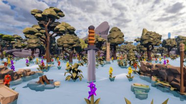 Sürdürülebilir kalkınma hedefleri için grafiksel kaynaklar biyolojik çeşitlilik büyüyen bir ekonomi ve ekoloji 3D yorumlama ve düşük polyester