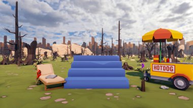 Sürdürülebilir kalkınma hedefleri için grafiksel kaynaklar biyolojik çeşitlilik büyüyen bir ekonomi ve ekoloji 3D yorumlama ve düşük polyester