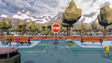 Sürdürülebilir kalkınma hedefleri için grafiksel kaynaklar biyolojik çeşitlilik büyüyen bir ekonomi ve ekoloji 3D yorumlama ve düşük polyester