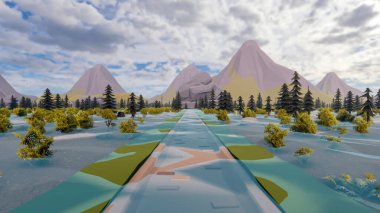 Sürdürülebilir kalkınma hedefleri için grafiksel kaynaklar biyolojik çeşitlilik büyüyen bir ekonomi ve ekoloji 3D yorumlama ve düşük polyester