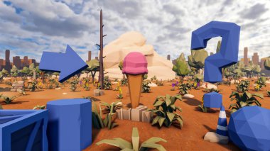 Sürdürülebilir kalkınma hedefleri için grafiksel kaynaklar biyolojik çeşitlilik büyüyen bir ekonomi ve ekoloji 3D yorumlama ve düşük polyester