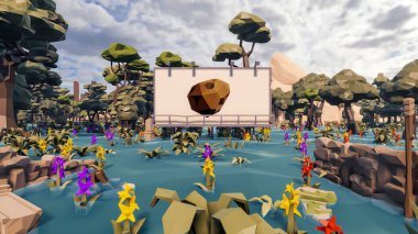 Sürdürülebilir kalkınma hedefleri için grafiksel kaynaklar biyolojik çeşitlilik büyüyen bir ekonomi ve ekoloji 3D yorumlama ve düşük polyester