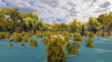 Sürdürülebilir kalkınma hedefleri için grafiksel kaynaklar biyolojik çeşitlilik büyüyen bir ekonomi ve ekoloji 3D yorumlama ve düşük polyester