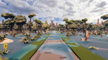 Sürdürülebilir kalkınma hedefleri için grafiksel kaynaklar biyolojik çeşitlilik büyüyen bir ekonomi ve ekoloji 3D yorumlama ve düşük polyester