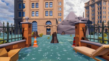 Sürdürülebilir kalkınma hedefleri için grafiksel kaynaklar biyolojik çeşitlilik büyüyen bir ekonomi ve ekoloji 3D yorumlama ve düşük polyester