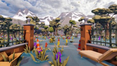 Sürdürülebilir kalkınma hedefleri için grafiksel kaynaklar biyolojik çeşitlilik büyüyen bir ekonomi ve ekoloji 3D yorumlama ve düşük polyester