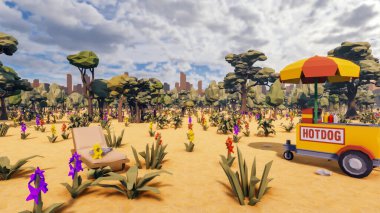 Sürdürülebilir kalkınma hedefleri için grafiksel kaynaklar biyolojik çeşitlilik büyüyen bir ekonomi ve ekoloji 3D yorumlama ve düşük polyester