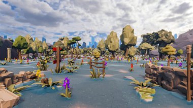 Sürdürülebilir kalkınma hedefleri için grafiksel kaynaklar biyolojik çeşitlilik büyüyen bir ekonomi ve ekoloji 3D yorumlama ve düşük polyester