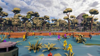 Sürdürülebilir kalkınma hedefleri için grafiksel kaynaklar biyolojik çeşitlilik büyüyen bir ekonomi ve ekoloji 3D yorumlama ve düşük polyester