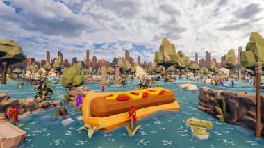 Sürdürülebilir kalkınma hedefleri için grafiksel kaynaklar biyolojik çeşitlilik büyüyen bir ekonomi ve ekoloji 3D yorumlama ve düşük polyester