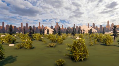 Sürdürülebilir kalkınma hedefleri için grafiksel kaynaklar biyolojik çeşitlilik büyüyen bir ekonomi ve ekoloji 3D yorumlama ve düşük polyester