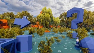 Sürdürülebilir kalkınma hedefleri için grafiksel kaynaklar biyolojik çeşitlilik büyüyen bir ekonomi ve ekoloji 3D yorumlama ve düşük polyester