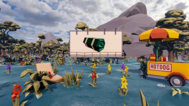 Sürdürülebilir kalkınma hedefleri için grafiksel kaynaklar biyolojik çeşitlilik büyüyen bir ekonomi ve ekoloji 3D yorumlama ve düşük polyester