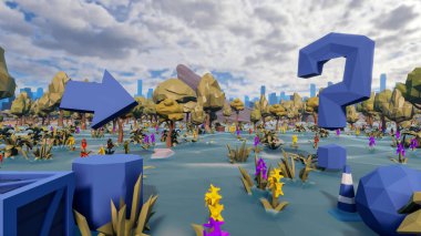 Sürdürülebilir kalkınma hedefleri için grafiksel kaynaklar biyolojik çeşitlilik büyüyen bir ekonomi ve ekoloji 3D yorumlama ve düşük polyester