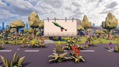 Sürdürülebilir kalkınma hedefleri için grafiksel kaynaklar biyolojik çeşitlilik büyüyen bir ekonomi ve ekoloji 3D yorumlama ve düşük polyester