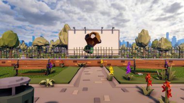 Sürdürülebilir kalkınma hedefleri için grafiksel kaynaklar biyolojik çeşitlilik büyüyen bir ekonomi ve ekoloji 3D yorumlama ve düşük polyester