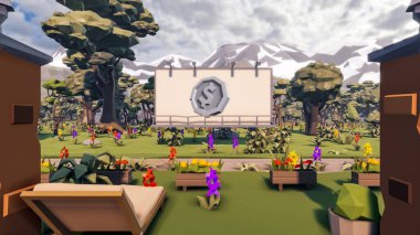 Sürdürülebilir kalkınma hedefleri için grafiksel kaynaklar biyolojik çeşitlilik büyüyen bir ekonomi ve ekoloji 3D yorumlama ve düşük polyester