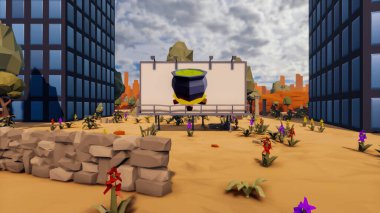 Sürdürülebilir kalkınma hedefleri için grafiksel kaynaklar biyolojik çeşitlilik büyüyen bir ekonomi ve ekoloji 3D yorumlama ve düşük polyester