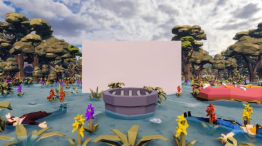 Sürdürülebilir kalkınma hedefleri için grafiksel kaynaklar biyolojik çeşitlilik büyüyen bir ekonomi ve ekoloji 3D yorumlama ve düşük polyester