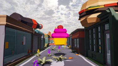 Sürdürülebilir kalkınma hedefleri için grafiksel kaynaklar biyolojik çeşitlilik büyüyen bir ekonomi ve ekoloji 3D yorumlama ve düşük polyester