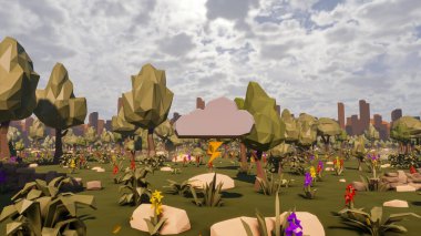 Sürdürülebilir kalkınma hedefleri için grafiksel kaynaklar biyolojik çeşitlilik büyüyen bir ekonomi ve ekoloji 3D yorumlama ve düşük polyester