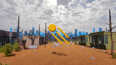 Sürdürülebilir kalkınma hedefleri için grafiksel kaynaklar biyolojik çeşitlilik büyüyen bir ekonomi ve ekoloji 3D yorumlama ve düşük polyester