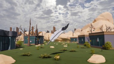 Sürdürülebilir kalkınma hedefleri için grafiksel kaynaklar biyolojik çeşitlilik büyüyen bir ekonomi ve ekoloji 3D yorumlama ve düşük polyester