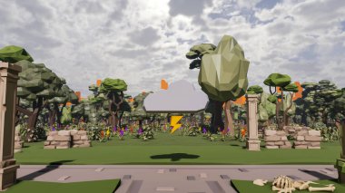 Sürdürülebilir kalkınma hedefleri için grafiksel kaynaklar biyolojik çeşitlilik büyüyen bir ekonomi ve ekoloji 3D yorumlama ve düşük polyester