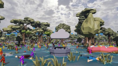 Sürdürülebilir kalkınma hedefleri için grafiksel kaynaklar biyolojik çeşitlilik büyüyen bir ekonomi ve ekoloji 3D yorumlama ve düşük polyester