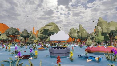 Sürdürülebilir kalkınma hedefleri için grafiksel kaynaklar biyolojik çeşitlilik büyüyen bir ekonomi ve ekoloji 3D yorumlama ve düşük polyester