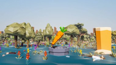 Sürdürülebilir kalkınma hedefleri için grafiksel kaynaklar biyolojik çeşitlilik büyüyen bir ekonomi ve ekoloji 3D yorumlama ve düşük polyester