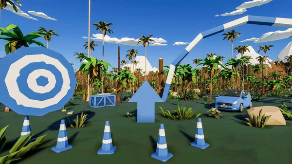 Graphic resources for sustainable development goals biodiversity a growing economy and ecology 3D render and low poly