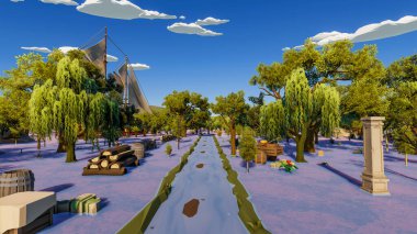 Sürdürülebilir kalkınma hedefleri için grafiksel kaynaklar biyolojik çeşitlilik büyüyen bir ekonomi ve ekoloji 3D yorumlama ve düşük polyester