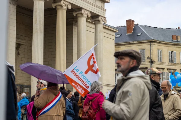 stock image perigueux france april 13 2023 : demonstration against the pension reform under the government of President Macron