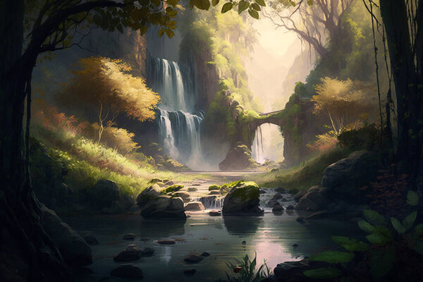 Mystical Rainforest Waterfall: A Hidden Gem of Vibrant Flora and Serene Wilderness
