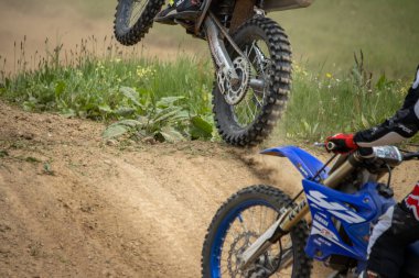 Dordogne, Fransa Mayıs 12023: Motokros 'un Yüksek Oktanlı Dünyası