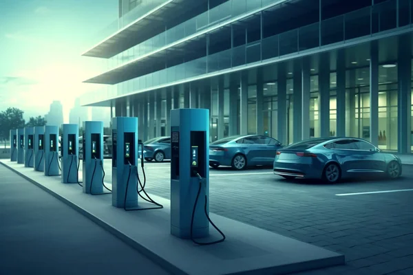 Electric Vehicles Revolution Driving Sustainable Future Illustration — Stock Photo, Image