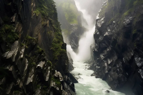 Majestátní Vodopády Zachycení Mocné Krásy Přírody Pohybu Ilustrace — Stock fotografie