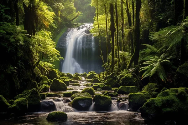 Majestic Waterfalls Unveiling Beauty Nature Powerful Displays Illustration — Stock Photo, Image
