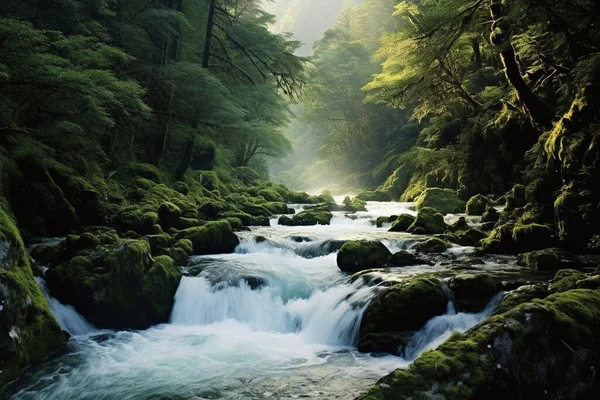 Величественные Водопады Раскрытие Красоты Могущественных Дарований Природы Трехмерная Модель — стоковое фото