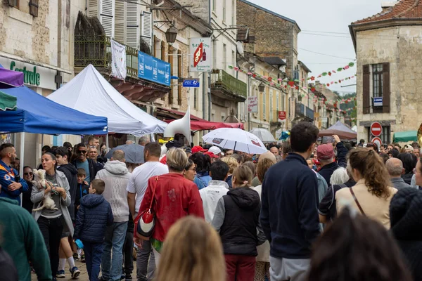 stock image Vergt, Dordogne, France May 22 2023 : Strawberry's party in a rural city