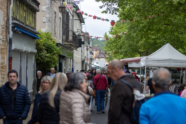 stock image Vergt, Dordogne, France May 22 2023 : Strawberry's party in a rural city