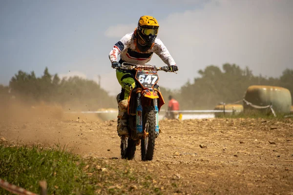 Dordogne France Травня 2023 Mud Grit Glory Chronicles Motocross Rider — стокове фото