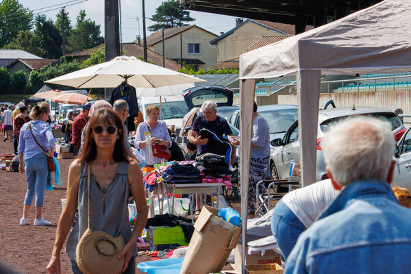 At Perigueux, Dordogne, France June 03 2023 : Coulounieix-Chamier - Hidden Treasures: Flea Market and Garage Sale