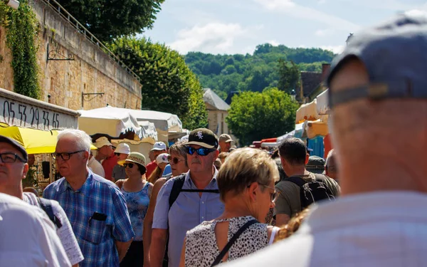 stock image Saint Cyprien, France June 11, 2023: A Day at saint Cyprien's Bustling Street Market