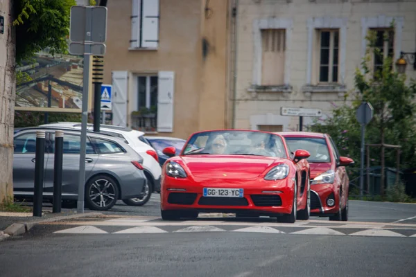 Perigueux Dordogne France July 2023 Sleek Porsche Sports Car Parked — Stock Photo, Image