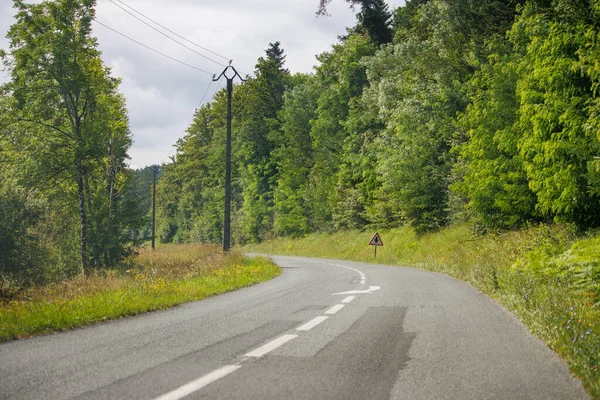 Dordogne Franciaország Július 2023 Country Road Traversing Fields Forest — Stock Fotó