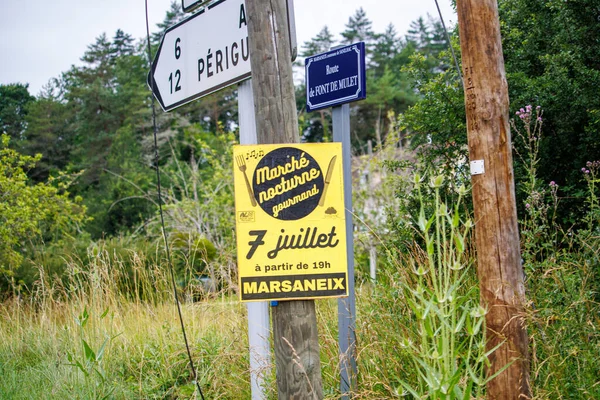 Dordogne France July 2023 Αφίσα Διαφήμιση Μια Νυχτερινή Αγορά Μια — Φωτογραφία Αρχείου