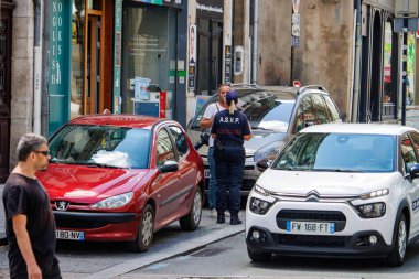 Perigueux, Dordogne, Fransa Temmuz 04: 2023: A.S.V.P. Park İhlali Bileti