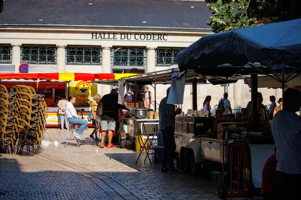 Perigueux Dordogne França Julho 2023 Comerciante Ambulante Trabalho — Fotografia de Stock